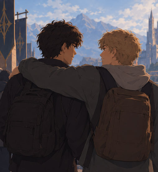 Adrian receiving a hopeful shoulder hug from Tobias
